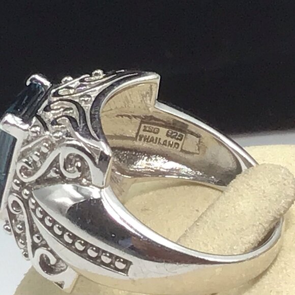 London Blue Topaz Sterling Silver Ring Size 8.75 - Picture 9 of 9